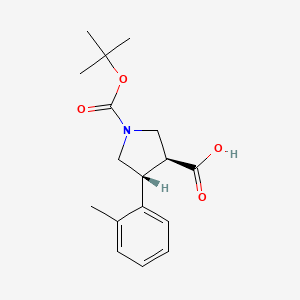 molecular formula C17H23NO4 B7794303 Trans-1-Boc-4-o-tolylpyrrolidine-3-carboxylic acid 