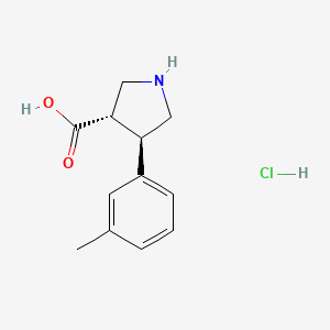 molecular formula C12H16ClNO2 B7794306 trans-4-m-Tolylpyrrolidine-3-carboxylic acid hydrochloride 