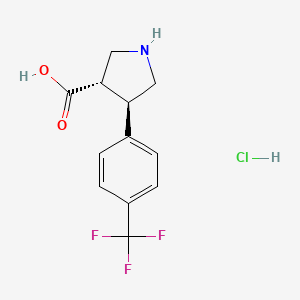 molecular formula C12H13ClF3NO2 B7794318 (3S,4R)-4-[4-(trifluoromethyl)phenyl]pyrrolidine-3-carboxylic acid;hydrochloride 
