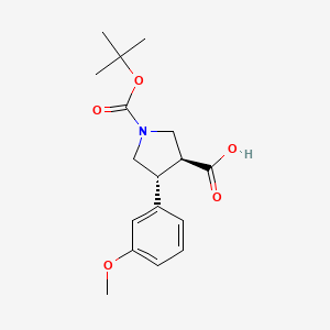 molecular formula C17H23NO5 B7794329 Trans-1-Boc-4-(3-methoxyphenyl)pyrrolidine-3-carboxylic acid 