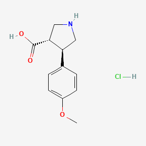 molecular formula C12H16ClNO3 B7794332 (3S,4R)-4-(4-methoxyphenyl)pyrrolidine-3-carboxylic acid hydrochloride 