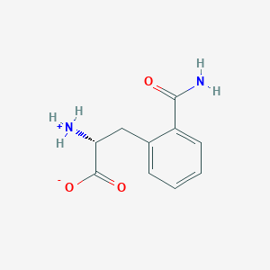 molecular formula C10H12N2O3 B7794361 (2R)-2-azaniumyl-3-(2-carbamoylphenyl)propanoate 