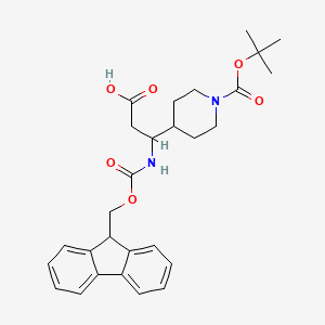 molecular formula C28H34N2O6 B7794400 3-[1-(Tert-butoxycarbonyl)piperidin-4-YL]-3-[[(9H-fluoren-9-ylmethoxy)carbonyl]amino]propanoic acid CAS No. 372144-05-3