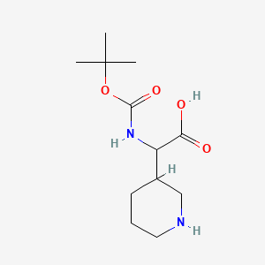 molecular formula C12H22N2O4 B7794413 N-Boc-2-(piperidin-3-yl)glycine 