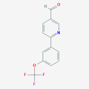 molecular formula C13H8F3NO2 B7794418 6-(3-Trifluoromethoxyphenyl)-3-pyridinealdehyde 
