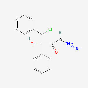 molecular formula C16H13ClN2O2 B7794435 4-Chloro-1-diazo-3-hydroxy-3,4-diphenyl-2-butanone 