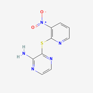 molecular formula C9H7N5O2S B7794812 2-Amino-3-({3-nitropyridin-2-yl}sulfanyl)pyrazine CAS No. 887579-77-3