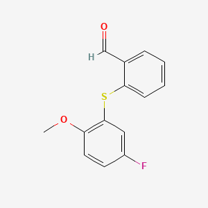 molecular formula C14H11FO2S B7794920 2-[(5-Fluoro-2-methoxyphenyl)sulfanyl]benzaldehyde CAS No. 84884-42-4