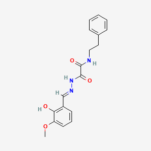 molecular formula C18H19N3O4 B7794928 2-[2-(2-hydroxy-3-methoxybenzylidene)hydrazino]-2-oxo-N-(2-phenylethyl)acetamide 