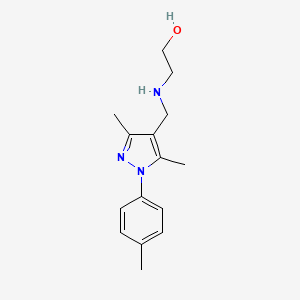 molecular formula C15H21N3O B7794935 2-({[3,5-dimethyl-1-(4-methylphenyl)-1H-pyrazol-4-yl]methyl}amino)ethanol CAS No. 400876-92-8