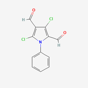 molecular formula C12H7Cl2NO2 B7795464 3,5-dichloro-1-phenyl-1H-pyrrole-2,4-dicarbaldehyde CAS No. 497058-01-2