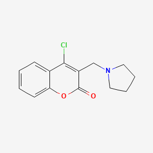 molecular formula C14H14ClNO2 B7795565 4-chloro-3-(pyrrolidin-1-ylmethyl)-2H-chromen-2-one 