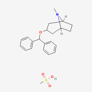 molecular formula C22H29NO4S B7795951 3-Diphenylmethoxytropane methanesulfonate 