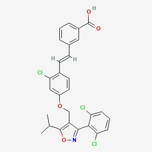 molecular formula C28H22Cl3NO4 B7796012 (E)-3-(2-chloro-4-((3-(2,6-dichlorophenyl)-5-isopropylisoxazol-4-yl)methoxy)styryl)benzoic acid CAS No. 292047-56-4