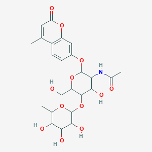 molecular formula C24H31NO12 B7796236 Fuc1-alpha-4GlcNAc1-b-4MU 