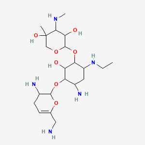 4-Amino-3-{[3-amino-6-(aminomethyl)-3,4-dihydro-2h-pyran-2-yl]oxy}-6-(ethylamino)-2-hydroxycyclohexyl 3-deoxy-4-c-methyl-3-(methylamino)pentopyranoside
