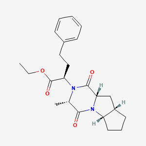 ethyl (2R)-2-[(2S,6S,8S,11S)-11-methyl-9,12-dioxo-1,10-diazatricyclo[6.4.0.0^{2,6}]dodecan-10-yl]-4-phenylbutanoate