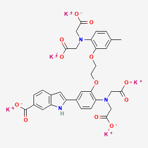 pentapotassium;2-[4-[bis(carboxylatomethyl)amino]-3-[2-[2-[bis(carboxylatomethyl)amino]-5-methylphenoxy]ethoxy]phenyl]-1H-indole-6-carboxylate