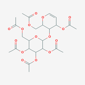 molecular formula C24H32O15 B7796737 [4-acetyloxy-3-[3,4,5-triacetyloxy-6-(acetyloxymethyl)oxan-2-yl]oxy-3,4-dihydro-2H-pyran-2-yl]methyl acetate 