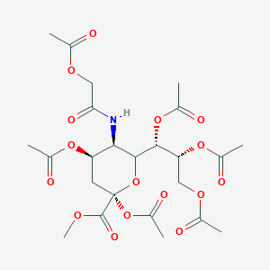 molecular formula C24H33NO16 B7796782 methyl (2S,4R,5R)-2,4-diacetyloxy-5-[(2-acetyloxyacetyl)amino]-6-[(1S,2R)-1,2,3-triacetyloxypropyl]oxane-2-carboxylate 