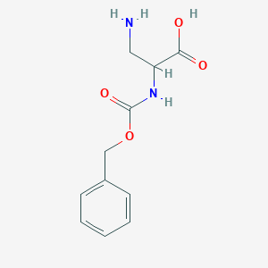 molecular formula C11H14N2O4 B7796796 3-Amino-2-(((benzyloxy)carbonyl)amino)propanoic acid 