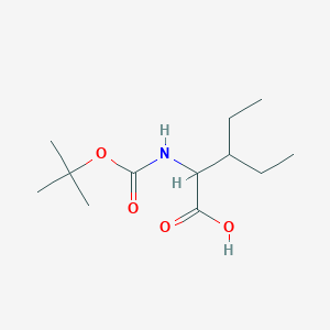 molecular formula C12H23NO4 B7796809 2-{[(Tert-butoxy)carbonyl]amino}-3-ethylpentanoic acid 