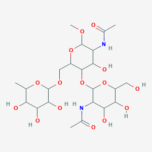 molecular formula C23H40N2O15 B7796935 HexNAc(?1-4)[6-deoxy-Hex(?1-6)]HexNAc-O-Me 