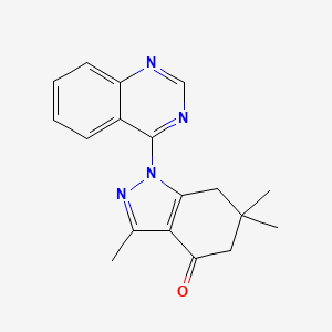 molecular formula C18H18N4O B7797070 3,6,6-Trimethyl-1-quinazolin-4-yl-5,7-dihydroindazol-4-one 
