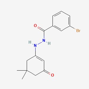 molecular formula C15H17BrN2O2 B7797075 3-bromo-N'-(5,5-dimethyl-3-oxocyclohexen-1-yl)benzohydrazide 
