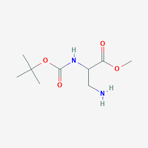 molecular formula C9H18N2O4 B7797079 Methyl 3-amino-2-((tert-butoxycarbonyl)amino)propanoate 
