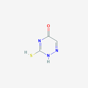 molecular formula C3H3N3OS B7797098 3-sulfanyl-2H-1,2,4-triazin-5-one 