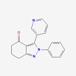 molecular formula C18H15N3O B7797111 2-phenyl-3-pyridin-3-yl-6,7-dihydro-5H-indazol-4-one 
