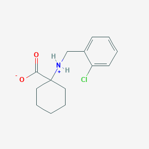 molecular formula C14H18ClNO2 B7797142 1-[(2-Chlorophenyl)methylazaniumyl]cyclohexane-1-carboxylate 