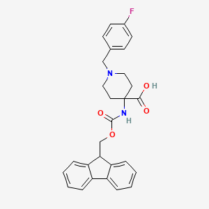 molecular formula C28H27FN2O4 B7797157 4-(Fmoc-amino)-1-(4-fluorobenzyl)-4-carboxypiperidine 