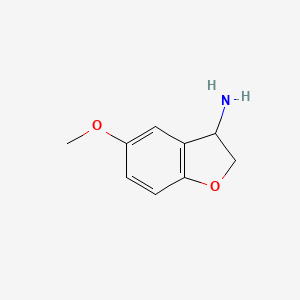 molecular formula C9H11NO2 B7797177 5-Methoxy-2,3-dihydrobenzofuran-3-amine 