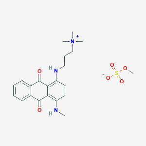 molecular formula C22H29N3O6S B077972 3-[[9,10-Dihydro-4-(methylamino)-9,10-dioxo-1-anthryl]aminopropyl]trimethylammonium methyl sulphate CAS No. 14254-18-3