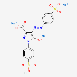 molecular formula C16H9N4Na3O9S2 B7797342 Trisodium;5-oxido-4-[(4-sulonatophenyl)diazenyl]-1-(4-sulophenyl)pyrazole-3-carboxylate 
