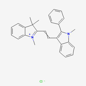 molecular formula C28H27ClN2 B7797348 3H-Indolium, 1,3,3-trimethyl-2-[2-(1-methyl-2-phenyl-1H-indol-3-yl)ethenyl]-, chloride (1:1) 
