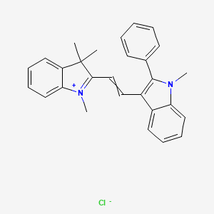 3H-Indolium, 1,3,3-trimethyl-2-[2-(1-methyl-2-phenyl-1H-indol-3-yl)ethenyl]-, chloride (1:1)