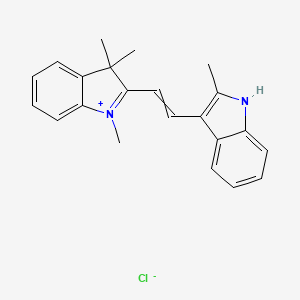molecular formula C22H23ClN2 B7797362 1,3,3-trimethyl-2-[2-(2-methyl-1H-indol-3-yl)ethenyl]indol-1-ium;chloride 