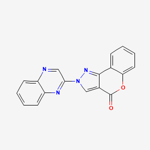 molecular formula C18H10N4O2 B7797411 2-Quinoxalin-2-ylchromeno[4,3-c]pyrazol-4-one 
