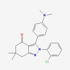 molecular formula C23H24ClN3O B7797434 2-(2-Chlorophenyl)-3-[4-(dimethylamino)phenyl]-6,6-dimethyl-5,7-dihydroindazol-4-one 