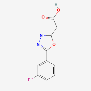 molecular formula C10H7FN2O3 B7797447 (5-(3-Fluorophenyl)-1,3,4-oxadiazol-2-YL)acetic acid 