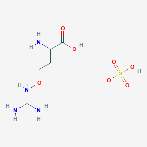 molecular formula C5H14N4O7S B7797482 (3-Amino-3-carboxypropoxy)-(diaminomethylidene)azanium;hydrogen sulfate 