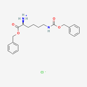 molecular formula C21H27ClN2O4 B7797683 [(2S)-1-oxo-1-phenylmethoxy-6-(phenylmethoxycarbonylamino)hexan-2-yl]azanium;chloride 