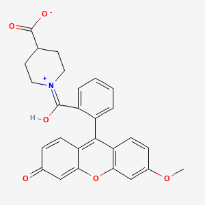 molecular formula C27H23NO6 B7797994 1-[Hydroxy-[2-(3-methoxy-6-oxoxanthen-9-yl)phenyl]methylidene]piperidin-1-ium-4-carboxylate 