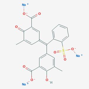 molecular formula C23H15Na3O9S B7798302 trisodium;5-[(Z)-(3-carboxylato-5-methyl-4-oxocyclohexa-2,5-dien-1-ylidene)-(2-sulfonatophenyl)methyl]-2-hydroxy-3-methylbenzoate 