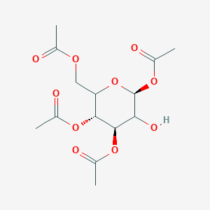 molecular formula C14H20O10 B7798308 Acetic acid 3,4,6-triacetoxy-5-hydroxy-tetrahydro-pyran-2-ylmethyl ester 