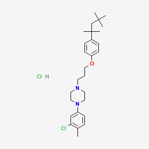 molecular formula C28H42Cl2N2O B7798330 1-(3-Chloro-4-methylphenyl)-4-{3-[4-(1,1,3,3-tetramethylbutyl)phenoxy]propyl}piperazine hydrochloride CAS No. 106953-99-5