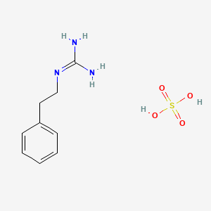 molecular formula C9H15N3O4S B7798425 1-Phenethylguanidine hemisulfate 